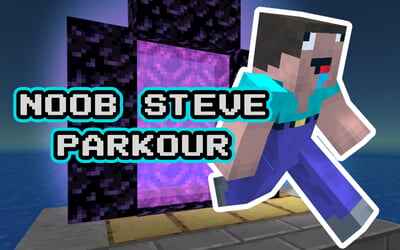 noob steve parkour